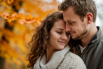 couple in love in autumn