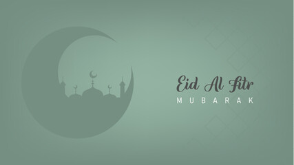 The elegant minimalist design for celebrating Eid al-Fitr for Muslims is very suitable for banners, wallpaper or backgrounds