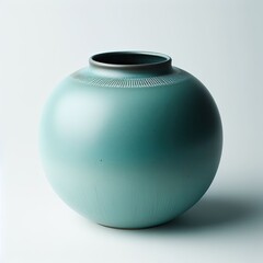 Blue-torquoise raku vase isolated on white