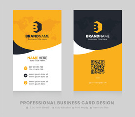 Vertical Creative Corporate Business Card Design Template