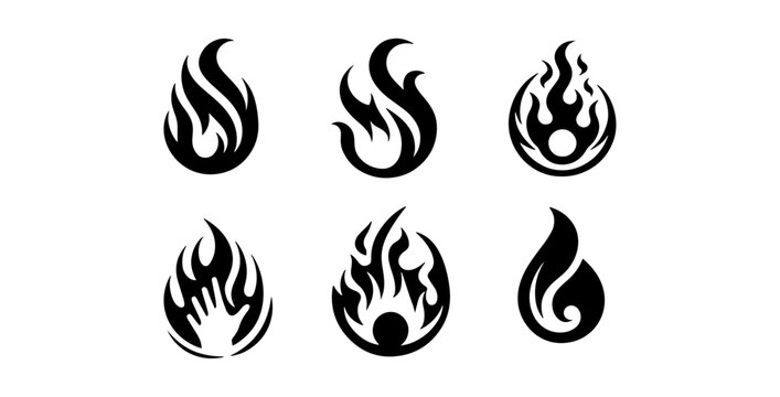 set of fire flames