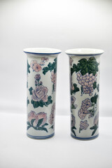 Pair of vases with floral pattern