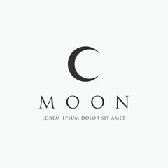 Astronomical logo design. The Moon is the Earth's satellite