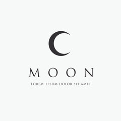 Astronomical logo design. The Moon is the Earth's satellite