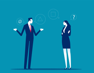 Business team with miscommunication. communication  problems vector concept