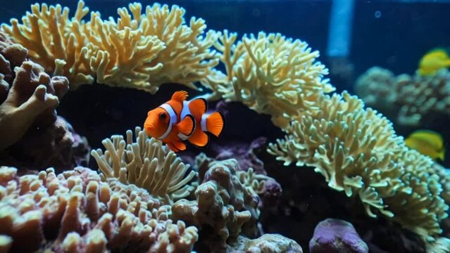 A clownfish on reefs