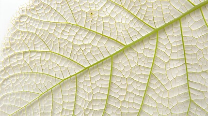 Close up detailed green leaf skeleton texture background for natural patterns and botanical concepts