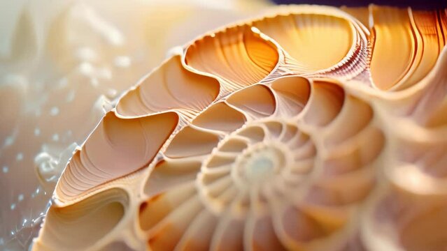 close up nautilus shell pattern