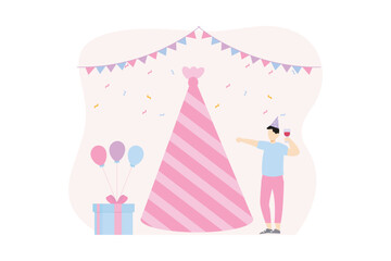 Birthday Party Flat Illustration Design