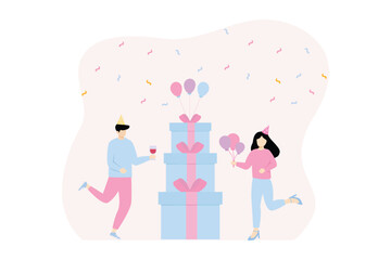 Birthday Party Flat Illustration Design