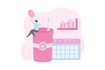 Birthday Party Flat Illustration Design