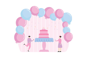Birthday Party Flat Illustration Design