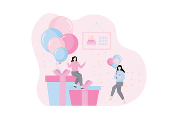 Birthday Party Flat Illustration Design