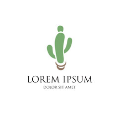 cactus abstract corporate logo identity, vector illustration