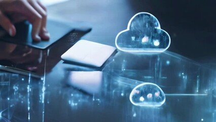 AI, data science, digital technology concept. Computer programmer using digital tablet with AI machine learning, data management system, cloud computing technology, software development