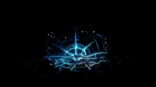 Cartoon Action Element Explosion FX animation with wavy blue energy explosion effect
