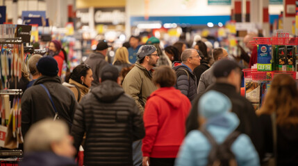 The atmosphere is electric with shoppers buzzing with excitement and determination to snag the biggest savings.