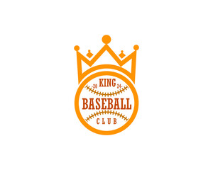 creative king baseball logo design template