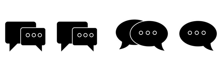 Chat icon vector set,  speech bubble message symbol, comment flat illustration on white background..eps