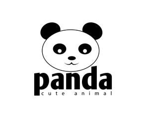 creative face panda logo design template