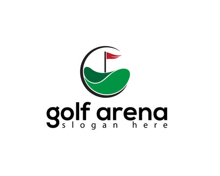 creative golf arena logo design template