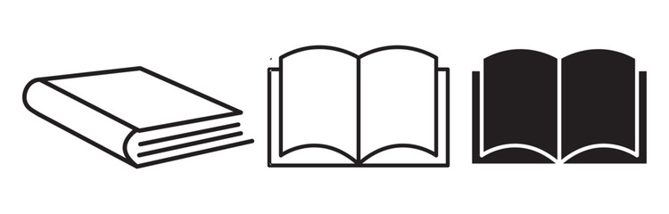 Book icon vector set, open book sign flat trendy style illustration on white background..eps
