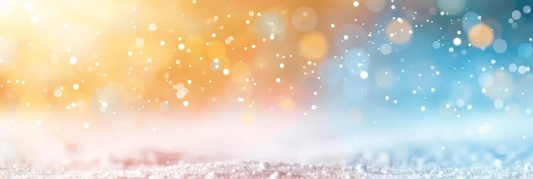 Soft and delicate blur bokeh background in sky blue, pale yellow, and ivory white colors