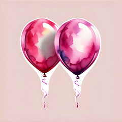 Exploring Diversity: Assorted Pink Balloon Icons of Various Sizes.(Generative AI)