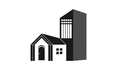 House and office building illustration design vector