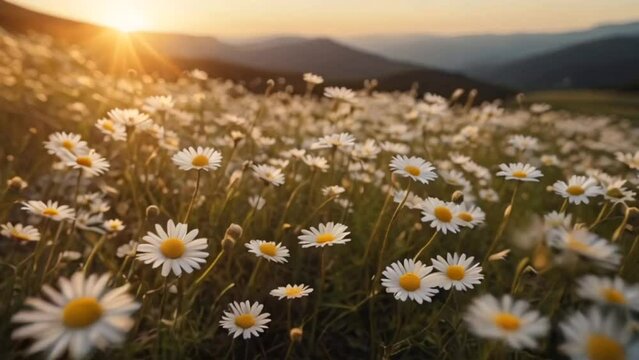 field of daisies in summer