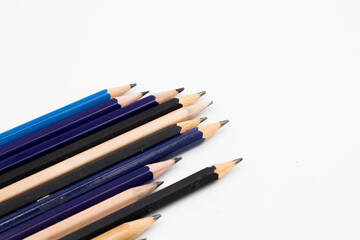 Close up wood pencil isolated on white background, Pens and pencils on white background