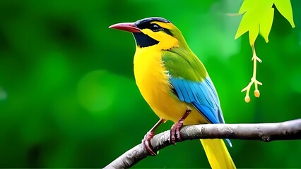 blue and yellow bird