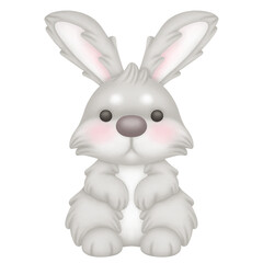 Obraz premium hand drawn watercolor illustration easter bunny