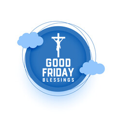 good friday christian religion background with papercut clouds - 754032533