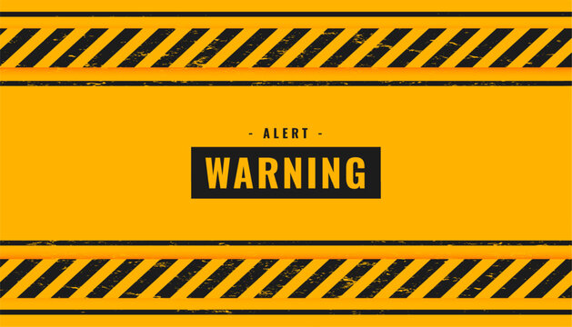 yellow warning alert background with black stipe design