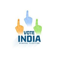 vote india general election background with voters hand finger