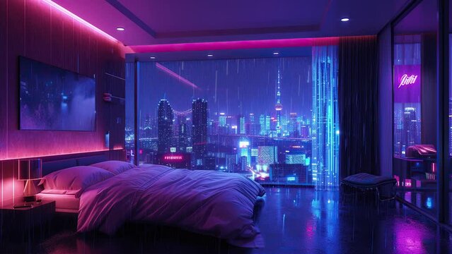 Thunderstruck Views: A Rainy Night in a Luxe City Bedroom