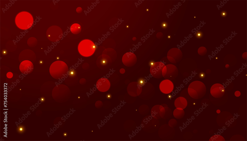 Poster abstract bokeh pattern red banner with soft touch