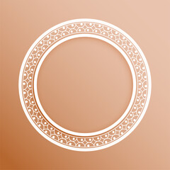 empty round lacy frame background in vintage indian style