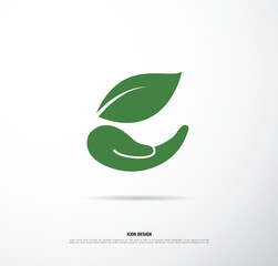 Eco logo vector green leaf template design