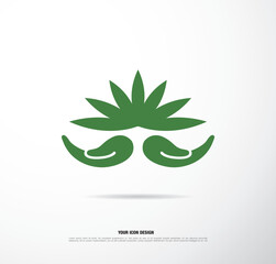 Eco logo vector green leaf template design
