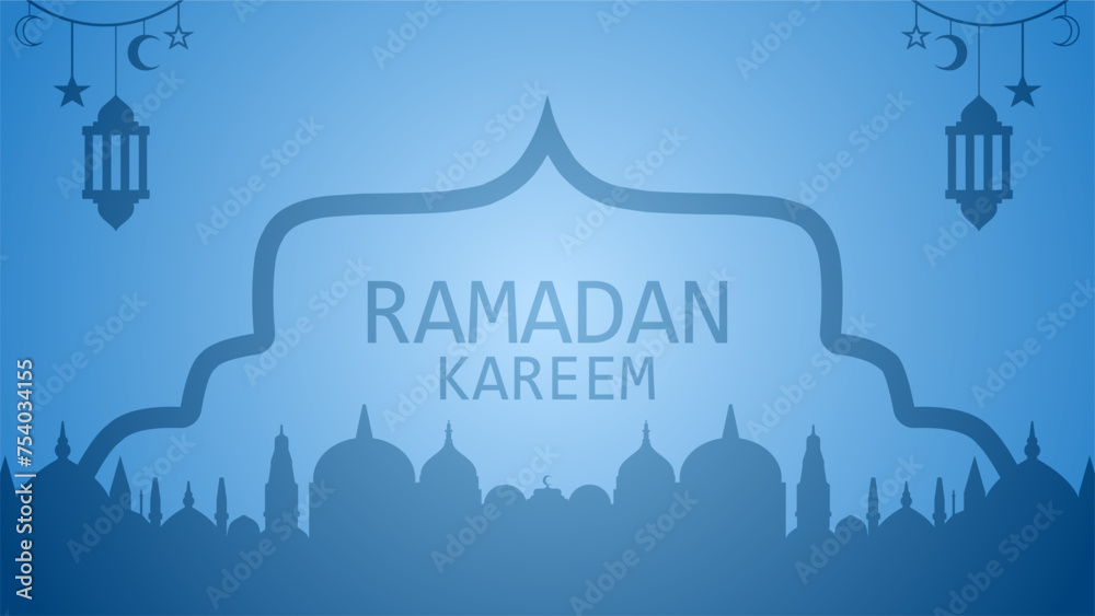 Wall mural Ramadan event greeting vector background. Islam greeting for ramadan celebration or islamic event. Islamic background for ramadan, eid, mubarak and muslim culture