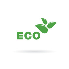 Eco logo vector green leaf template design