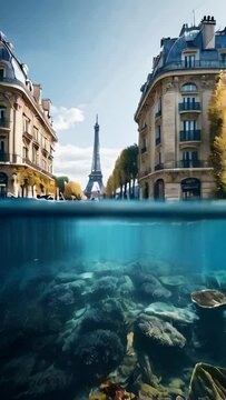 Paris seen from underwater.
