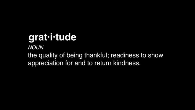 11 gratitude definition animation black background