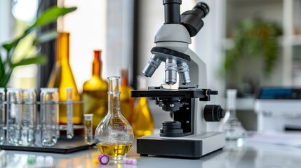 Advanced medical dna research lab with biotechnology equipment for health analysis and testing