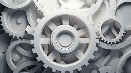 close up of a gear wheels, The Background and Future of Advanced Gear Technology in Industrial Machine - obrazy, fototapety, plakaty