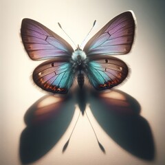 Colorful butterfly with shadow