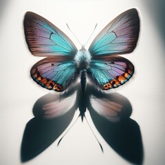 Colorful butterfly with shadow