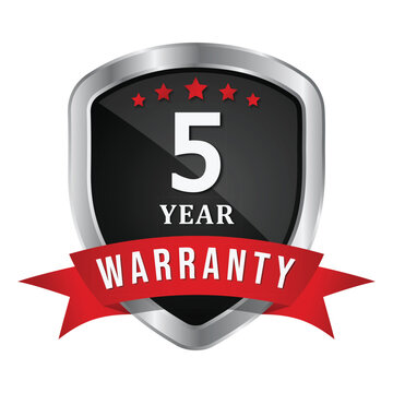 Premium 5 Year Shield Warranty Logo Sticker Label Template Design png Transparent Background